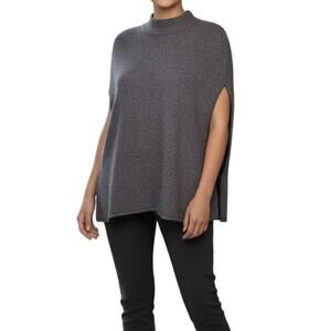 Iris & Ink Gray Sleeveless 100% Cashmere Sleeveless Sweater Tunic Lagenlook M